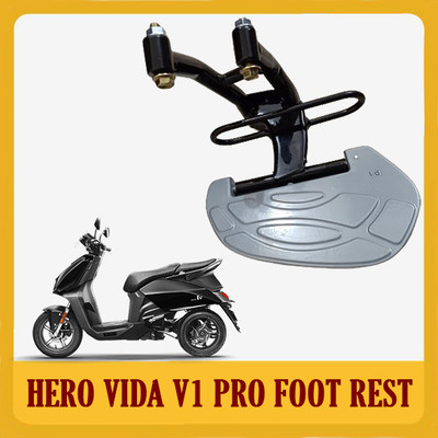DAZZRIDE Hero Vida V1 Pro Ladies Step Rear Footrest Compatible for Scooty Foot Rest(Silver, Black)