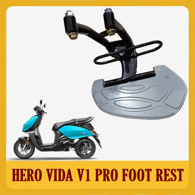 DAZZRIDE High Quality Passenger Step Rear Foot Rest for Scooty Hero Vida V1 Pro Foot Rest(Silver, Black)