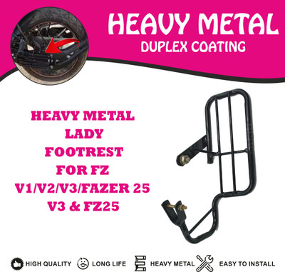 Huims HMX- GENUINE QUALITY METAL LADY FOOTREST FOR FZ V1,V2,V3 AND FZ25 NEW MODEL Foot Rest(Black)