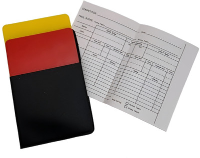 KICKMIX SPORTS Football Refree Card (Red+Yellow) Including Score Book With Folding Wallet Football Foul Card