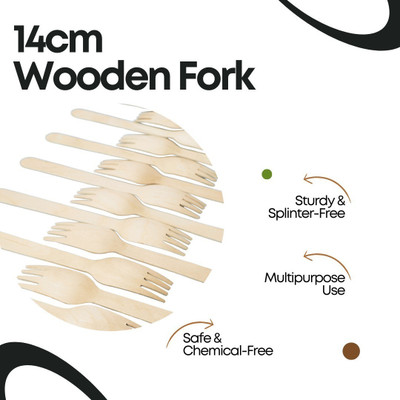 Chamois Tableware_010 Disposable Wooden Dessert Fork Set(Pack of 1600)