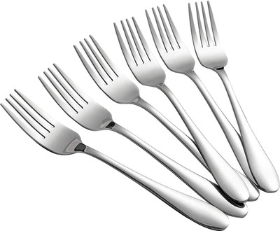 Fanqew 6Pies Dinner Fork Set Stainless Steel Table Spoon Set(Pack of 6)