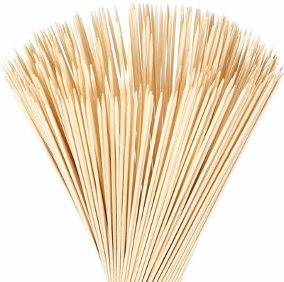 Royals 65pc Bamboo Skewers / Kabab / Burger / Barbecue Sticks 8 inch Disposable Bamboo Roast Fork Set(Pack of 65)