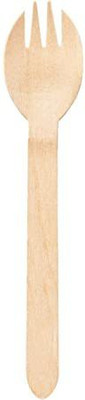 Prakritii Cultivating Green Bamboo Forks Compostable Birchwood Fork for Carnival Birthday Party Offices Disposable Wooden Spork Set(Pack of 50)