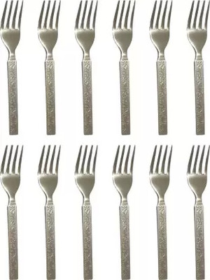 Mohit Plastics Steel Fork 12 pieces Spoon dinner set Steel Salad Spoon, Table Spoon Set Stainless Steel Dinner Fork Set(Pack of 12)