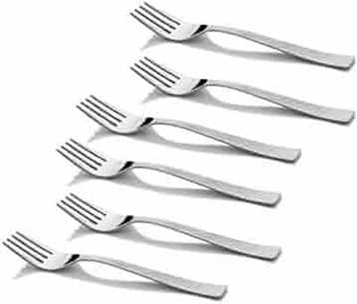WEKTU 6 PC FORK Stainless Steel Dinner Fork, Fruit Fork, Spork Set(Pack of 6)