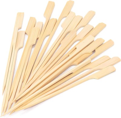 HAVME Bamboo Gun Skewers/Burger Sticks/BBQ Skewers/Cocktail Picks - 7 Inch Disposable Bamboo Roast Fork, Serving Fork Set(Pack of 50)