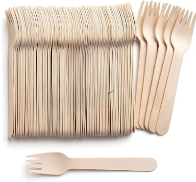 Ambekaa Kitchen Disposable Wooden Dessert Fork, Dinner Fork, Fruit Fork