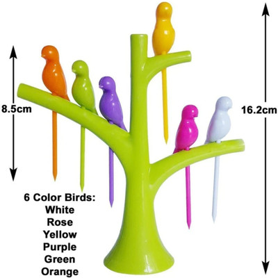 MARC TRADING Fruit Forks Set - Kids Fruit Forks, Dessert Forks, Table Décor Plastic Baby Fork(Pack of 1)