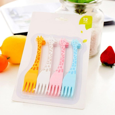 Eagean Baby Party Fork, Dessert Fork, Salad Fork, Fruit Fork Plastic Baby Fork Set(Pack of 12)