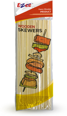 EZEE Bamboo Kebab Skewers/Satay Sticks/Barbecue Sticks Wooden Satay Stick - 6 Inches Disposable Bamboo Fruit Fork Set(Pack of 70)