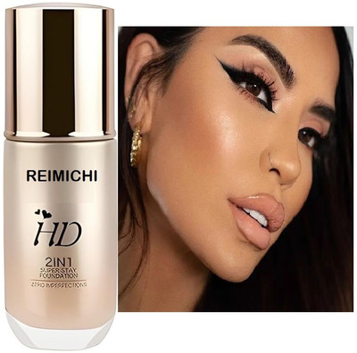 REIMICHI Full Coverage HD 2 in 1 Super Smooth  Foundation(beige, 30 ml)