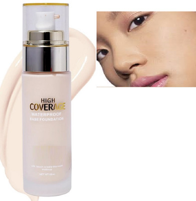 Luipui HIGH COVERAGE WATERPROOF BASE FOUNDATION (101 WHITE IVORY) Foundation(BEIGE, 50 ml)