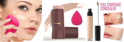 REIMICHI MATTE FINISH PAN STICK FOUNDATION, MAKEUP BLENDER AND LIQUID CONCEALER COMBO Foundation(BEIGE, 20.2 g)