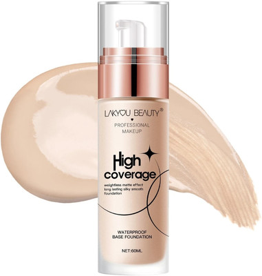 Lakyou Beauty High coverage, weightless matte effect long lasting, shade-03 natural beige Foundation(natural beige, 60 ml)