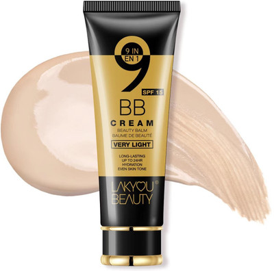 Lakyou Beauty 9in1 BB Cream | Light Coverage | 24-Hour Wear | Hydration | SPF 15 | Even Tone Foundation(03, 80 g)