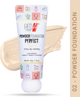 RED4 Perfect Match Powder Foundation | Total Oil Control | Full Coverage Foundation(02, 50 g)