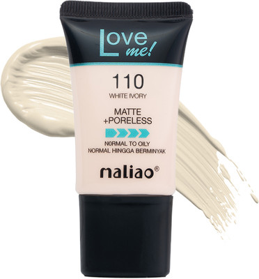 maliao Love Me Matte+Poreless Foundation for Normal to Oily Skin Foundation(110-WHITE IVORY, 18 ml)
