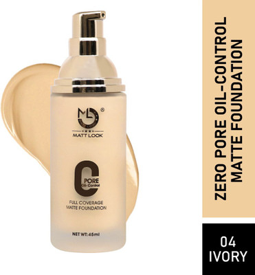 MATTLOOK Zero Pore Oil-Control Full Coverage Matte Foundation FS-07-04 Ivory Foundation(FS-07-04 IVORY, 45 ml)