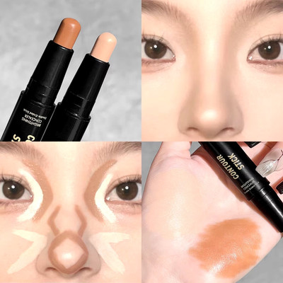 GULGLOW99 Korean 2 in 1 Dual-ended Makeup Shading Stick, Multi-Color Concealer Shadow Pen Concealer(MULTICOLROS, 8 g)