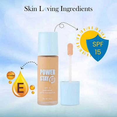 Yuency Power Stay Lightweight FoundationUp to 24 Hours Long lasting  Foundation(IVORY, 30 ml)