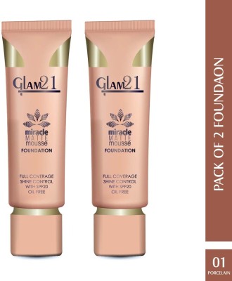 Glam21 Miracle Matte Mousse Foundation Ultra-Smooth Reduces Pores, Hides Dark Spots Foundation(Shade 01, 70 g)