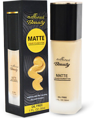adbeni Matte Liquid Foundation | Silky Smooth Weightless Effect & Long Lasting Foundation(Shade-01, 30 ml)