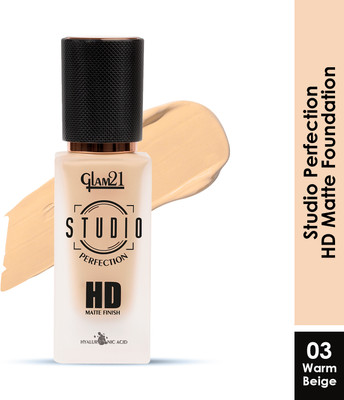 Glam21 Studio Perfection HD Matte Foundation Waterproof & Long Stay Foundation(Warm Beige, 30 ml)