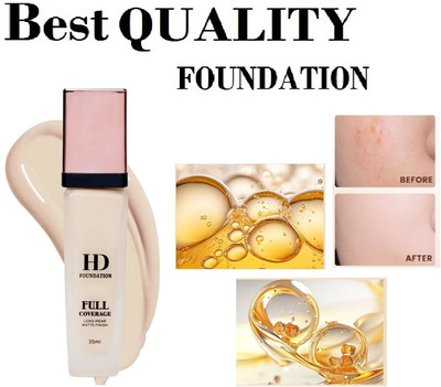 Herrlich Waterproof Full Coverage Long-lasting Moisturizing Smooth Liquid  Foundation(BEIGE, 35 ml)