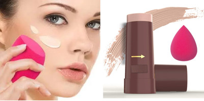 REIMICHI MATTE FINISH PAN STICK FOUNDATION WITH MAKEUP BLENDER Foundation(BEIGE, 14.2 g)
