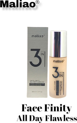maliao Face Finity Primer Concealer 3 in 1 All Day Flawless SPF 20 * Foundation(White Ivory, 30 ml)