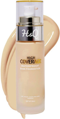 HSQ Liquid Foundation with Full Coverage – Long Lasting & Sweatproof Foundation(natural beige, 50 ml)