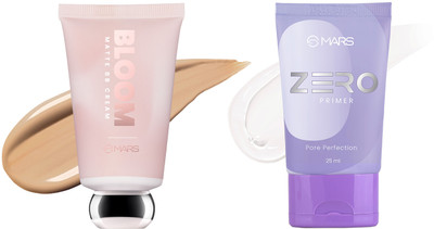 MARS Blooming Dewy BB Cream Foundation and Zero Pore Perfection Primer Foundation(MEDIUM, transparent, 65 ml)