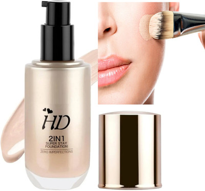 HUZURLU Full Coverage HD Smooth Cream Foundation/1 Foundation(BEIGE, 60 ml)