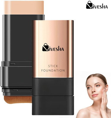 Vivesha 2 in 1 Luxury Anti-Wrinkle Foundation Stick, Long-Lasting With Brush 1 Pcs Foundation(Natural, 1 g)