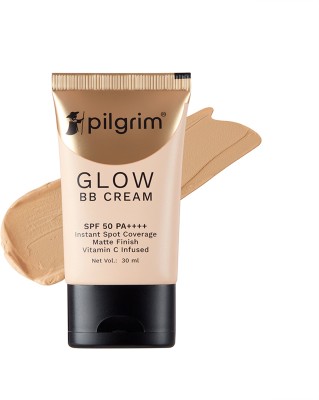 Pilgrim Glow BB Cream|Instant Spot Coverage with SPF 50 PA++++|Beige Glow Foundation(Beige, 30 ml)