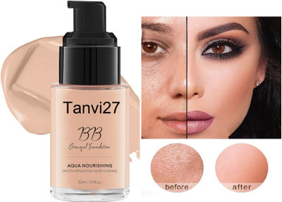 tanvi27 Full Coverage & Smooth Nourishing Natural Foundation for Face Makeup Foundation(Natural, 45 ml)