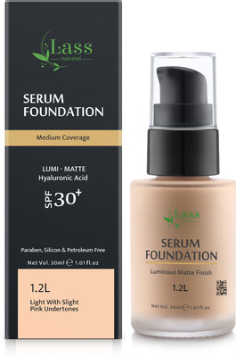 Lass Natural Serum Foundation Matte Finish With SPF 30+ No Artificial Color & Silicon Foundation(1.2 Light, 30 ml) Lass Natural Serum Foundation Matte Finish With SPF 30+ No Artificial Color & Silicon Foundation(1.2 Light, 30 ml)