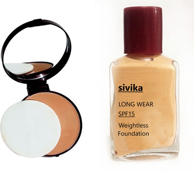 sivika Weightless Foundation Longwear With Instant Glow Matte Compact Powder Foundation(multicolor, 10 ml)