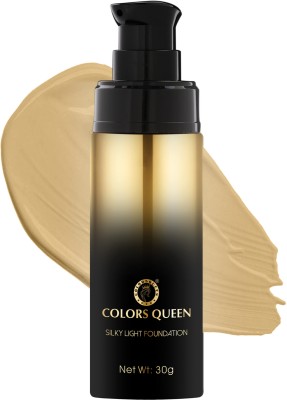 COLORS QUEEN Silky Light Full Coverage and Long Lasting Liquid Foundation with Dewy Finish Foundation(03 - Natural Beige, 30 g)