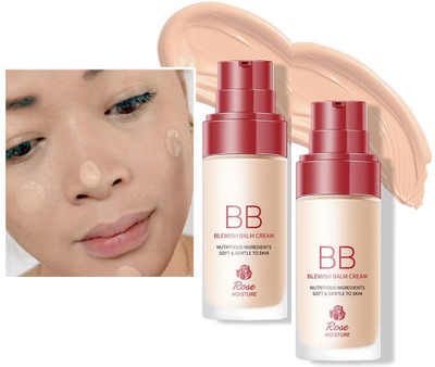 tanvi27 BB Blemish Balm Rose Moisture Foundation - Radiant Complexion Combo Foundation(WHITE IVORY, 60 ml)
