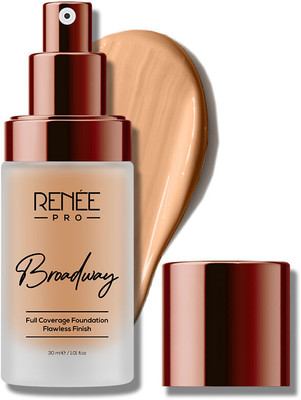 Renee PRO Broadway Liquid Foundation - 30ml, Full Coverage, Flawless Velvety Matte Finish Foundation(Miracle, 30 ml)