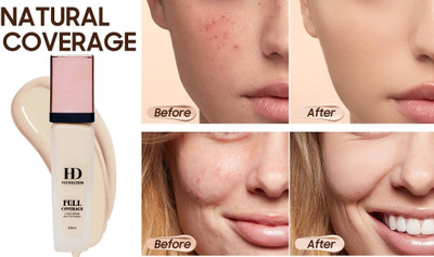 TOPQ Full Coverage Mattle Oil-Control Foundation Makeup Foundation(Beige, 35 ml)