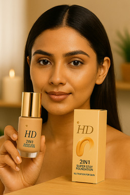 Valhalla 2IN1 HD Super Stay Liquid Foundation | Long Lasting | Full Coverage 60ML Foundation(beige, 60 ml)
