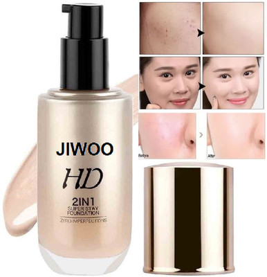 Jiwoo HD Foundation Makeup Full Coverage, Lightweight Flawless Foundation(BEIGE, 60 ml)