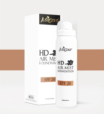 just gold HD Air Mist Foundation With SPF 20 full Coverage Spray for Face and Body Foundation(03, 150 ml)