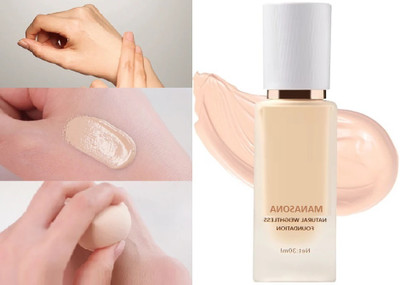 manasona Korean Oil-Control Full Coverage Matte  Foundation(Natural Beige, 30 ml)