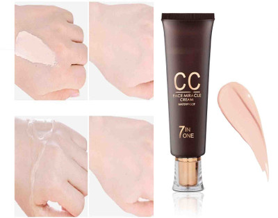 GABBU 7 in 1 Face Miracle CC Cream Foundation,Cover Spots, Blemishes & Dark Circles Foundation(IVORY, 60 ml)