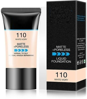 Emijun Liquid Foundation Matte With Poreless Foundation White Ivory-110 Foundation(BEIGE, 18 ml)