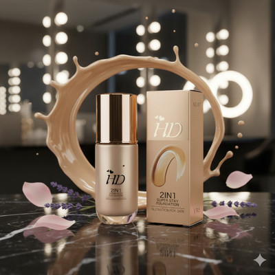 RED4 Long wearing HD 2 in 1 foundation pack of 1 Foundation(Ivory, 60 ml)